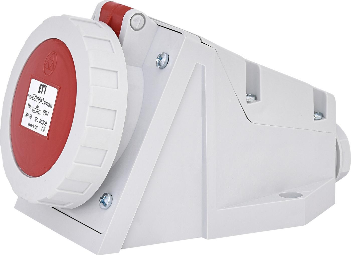 Настенная розетка ETI силовой разъем EZH-1643 IP67 16A/400V/3P+PE (4482041)