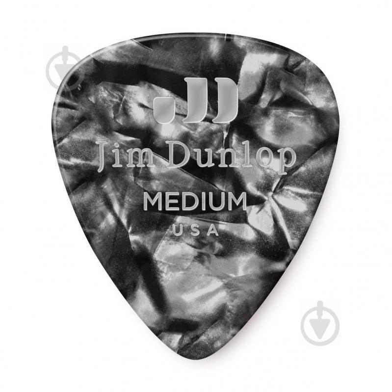 Медіатори Dunlop 483P02MD Genuine Celluloid Black Pearloid Medium Player's Pack (12 шт.) - фото 2