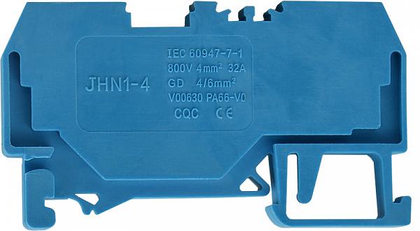 Клемма пружинная наборная АСКО-Укрем JHN1-4 32А 4 мм2 х 60х6х33 мм Синий (A0130010062)