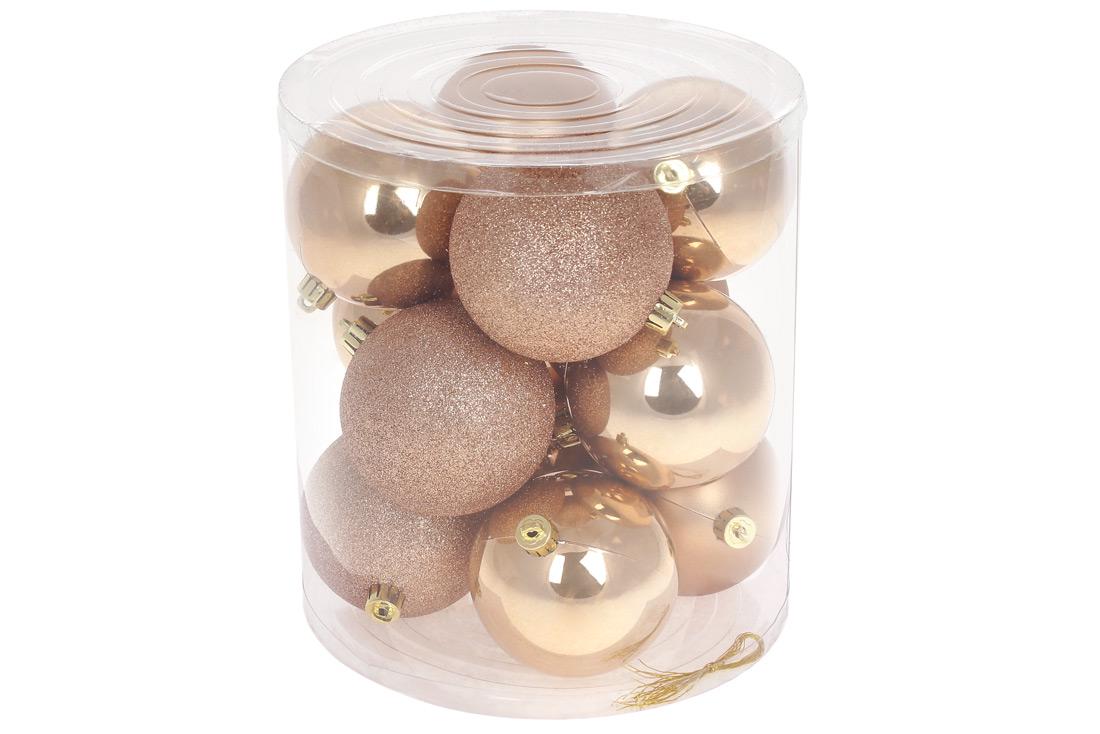 Набор елочных шаров BonaDi 8 см 12 шт. Карамельный (147-548