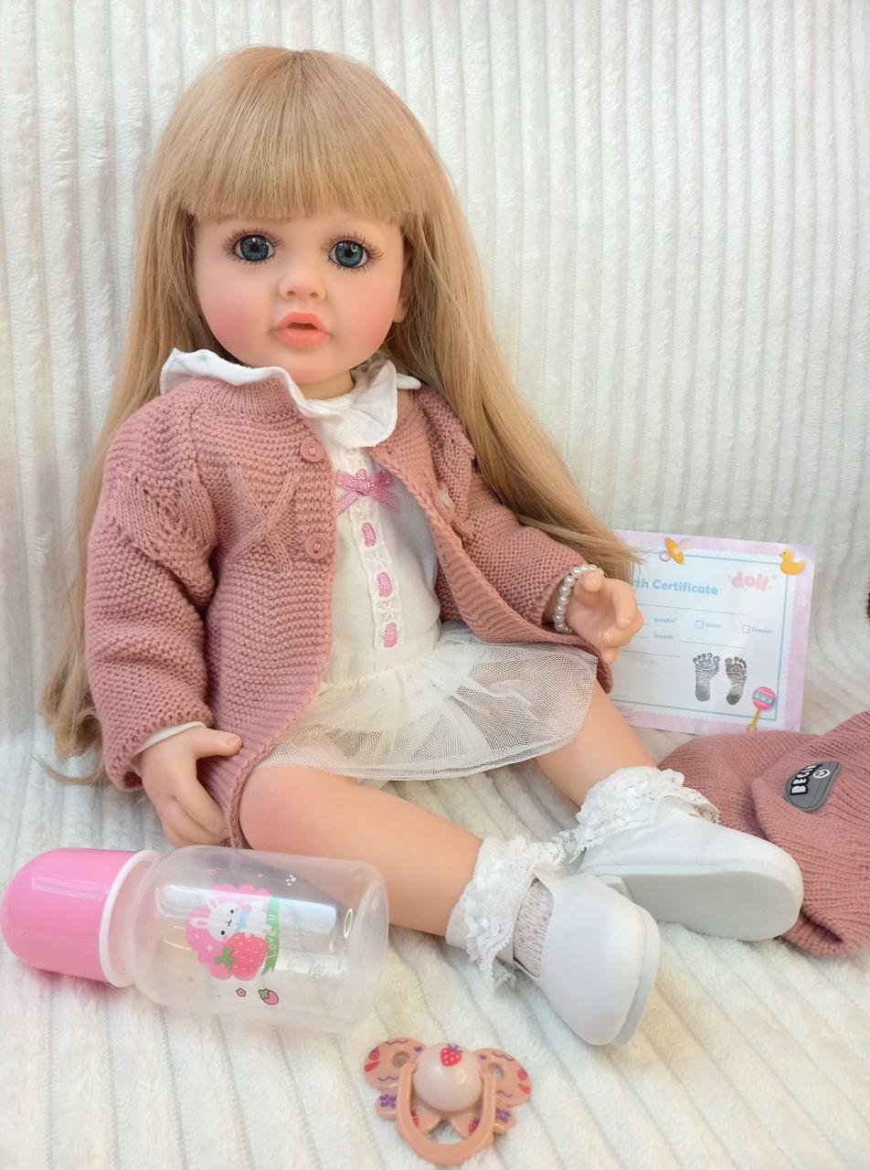 Кукла Reborn Дарина винил-силиконовая с соской/бутылочкой 55 см (1724098158) - фото 2 Кукла Reborn Дарина винил-силиконовая с соской/бутылочкой 55 см (1724098158) - фото 2