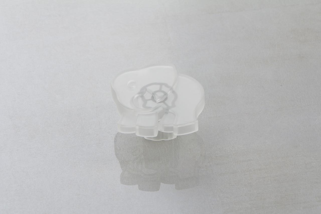 Мебельная ручка Poliplast Слоник РП-17 Прозрачный белый (16103)