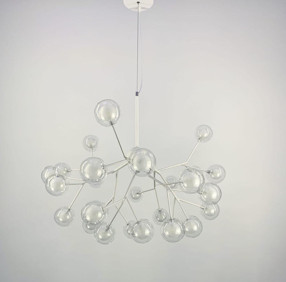 Люстра в скандинавском стиле с двойными плафонами Белый (H 690/27 WT)