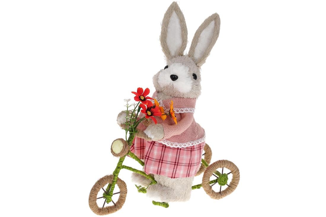 Декоративная пасхальная фигура BonaDi Зайка на велосипеде 39 см (NY27-925)