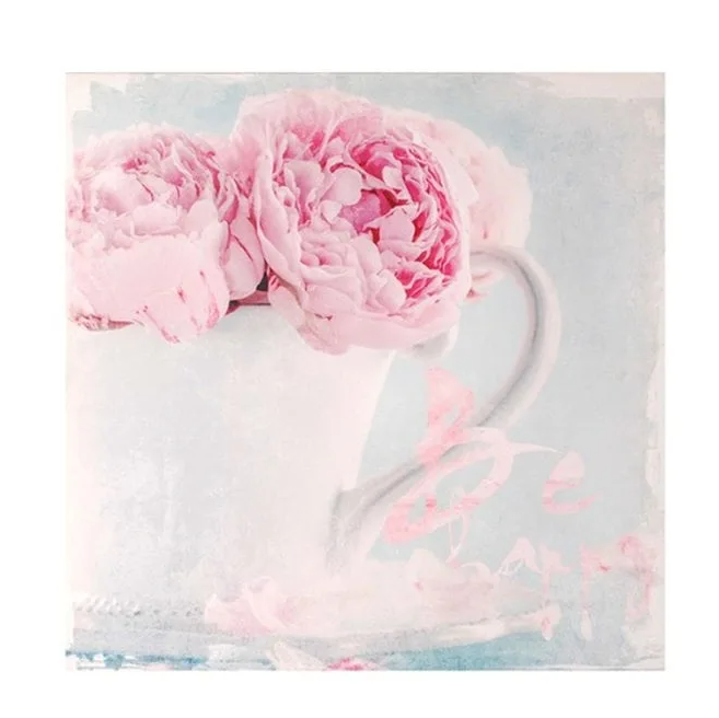 Картина Flora Розовые цветы 40х40 см (30606)
