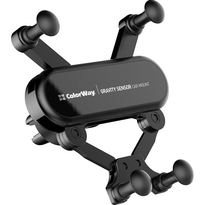 Автомобильный держатель ColorWay Gravity Sensor Holder до 115 мм 360° Black (CW-CHG11-BK)