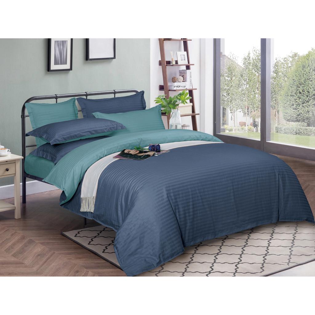 Комплект постельного белья MirSon 30-0020+30-0015 Arabaji satin-stripe семейный 160х220 см (215791)