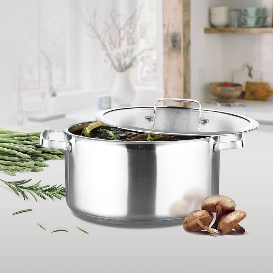 Кастрюля нержавеющая Maestro с крышкой 20 см 3,8 л (MR-3514-20) - фото 2 Кастрюля нержавеющая Maestro с крышкой 20 см 3,8 л (MR-3514-20) - фото 2