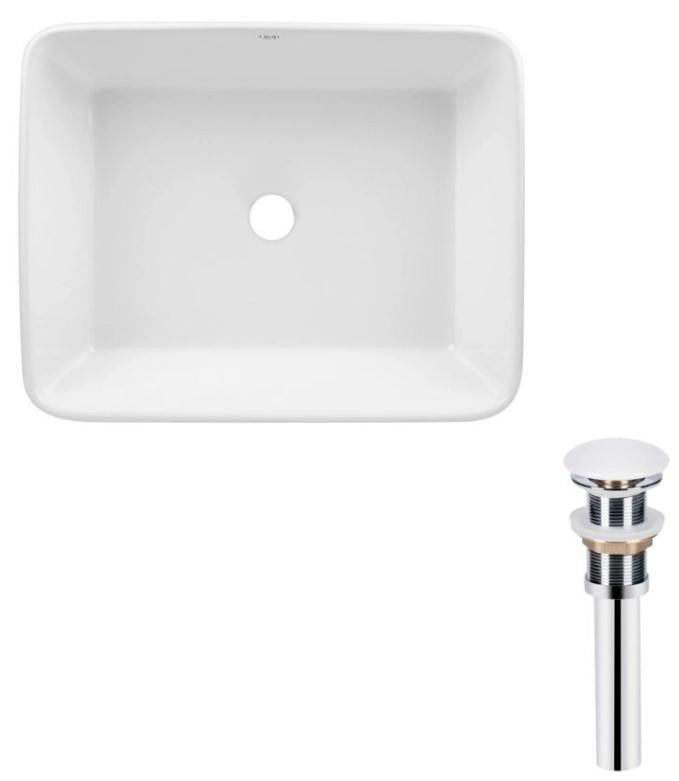 Раковина накладная прямоугольная Qtap Tern 480х370х135 мм с донным клапаном PU02 White (QT17112074WN47301)