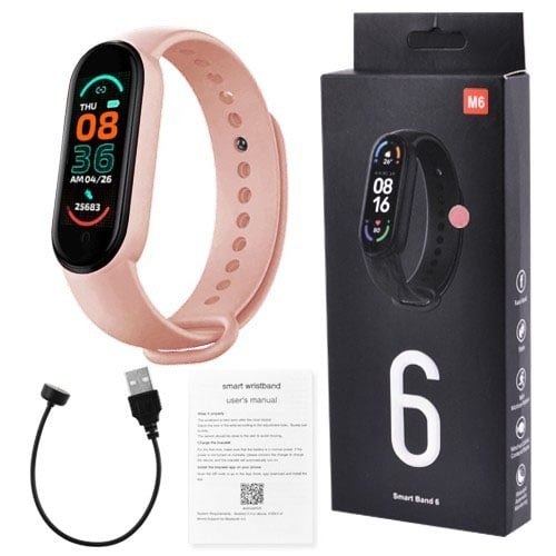 Фитнес-браслет FitPro Smart Band M6 Bluetooth 80 mAh Pink (tf4613) - фото 5