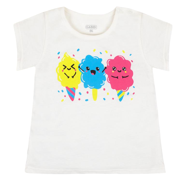 Футболка детская хлопковая для девочки Gabbi FT-21-5-2/1 98 см Молочный (12625)