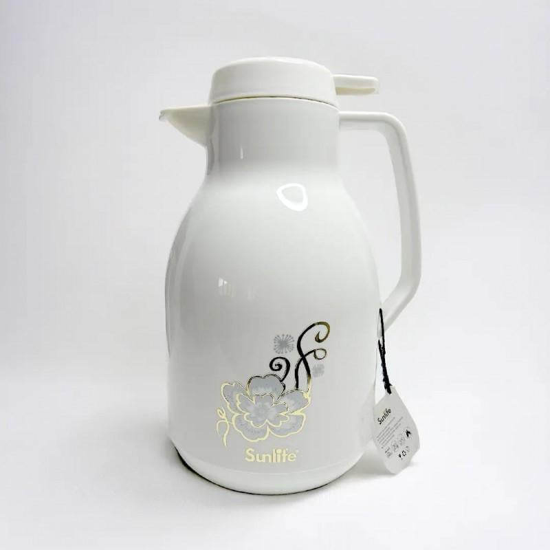 Термос-кувшин Sunlife CF36200 со стеклянной колбой 2 л Бело-золотистый (16504) - фото 2