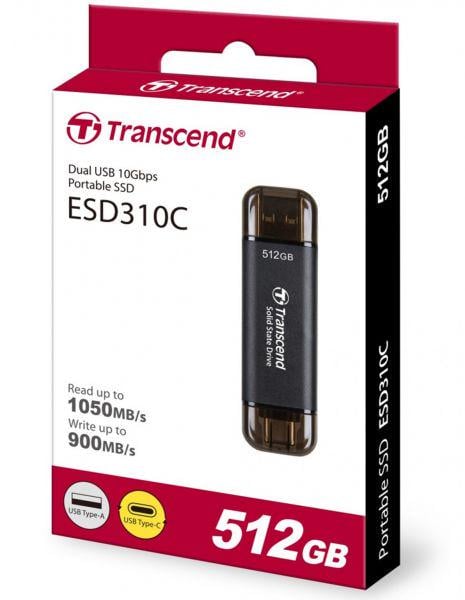 SSD-накопитель Transcend ESD310C 512Gb USB 3,2/USB Type-C Black (TS512GESD310C) - фото 3 SSD-накопитель Transcend ESD310C 512Gb USB 3,2/USB Type-C Black (TS512GESD310C) - фото 3