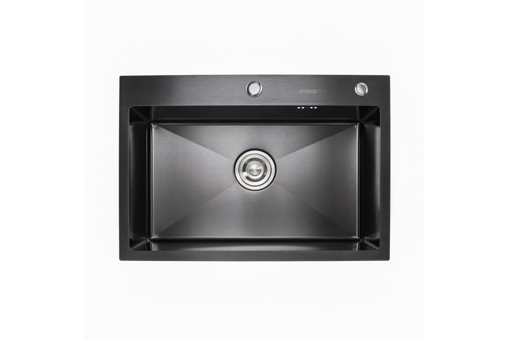 Мийка для кухні Platinum Handmade PVD 650x450x220 мм Чорний (374804)