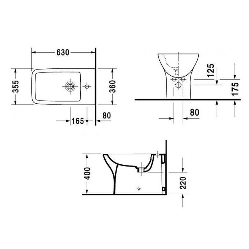 Біде підлогове DURAVIT PURAVIDA 2247100000 Білий (74656) - фото 2