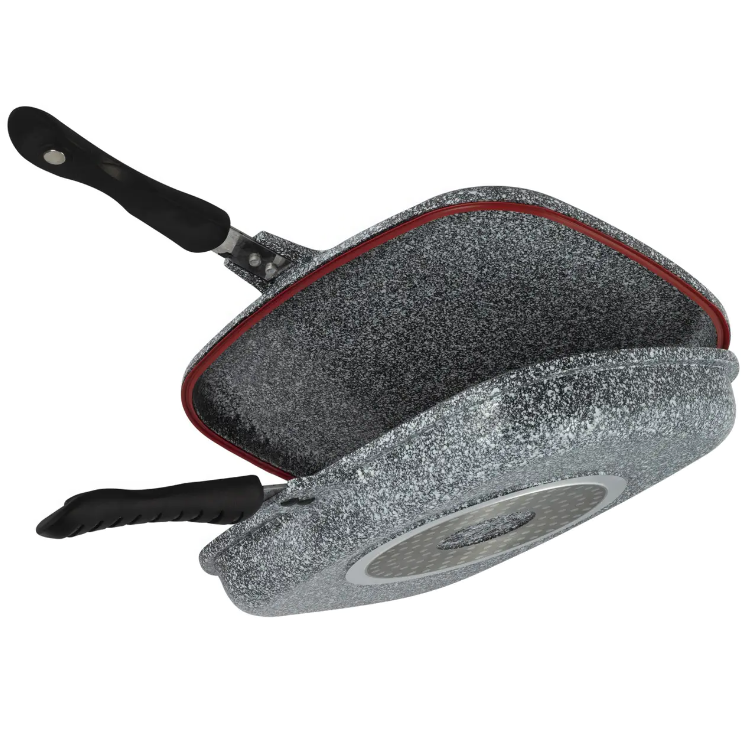 Сковорода-гриль А-Плюс подвійна литий алюміній з антипригарним покриттям 32х7,5 см