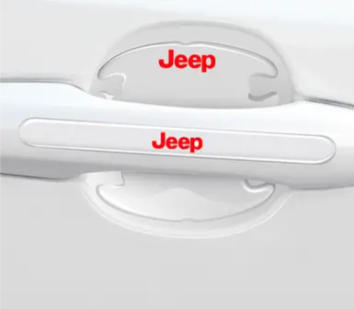 Наклейки защитные с маркой авто Jeep на дверные ручки и под дверные ручки Прозрачный (1992670922)