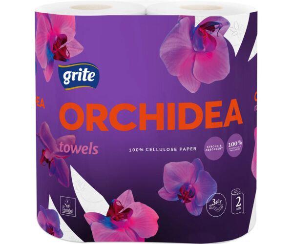 Бумажные полотенца трехслойные GRITE Orchidea 2 рулона 11 м 77 листов (17714)