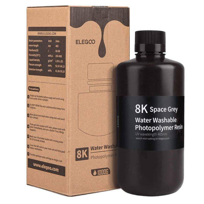 Смола фотополимерная ELEGOO для 3D-принтера водосмывающая 8K 1 кг Space Grey - фото 9