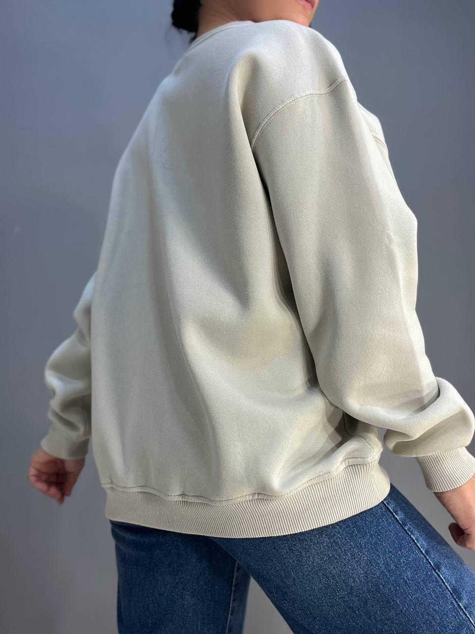 Свитшот женский PEPPER MINT 24-14 базовый простой удлиненный оверсайз L Светло-серый (2866) - фото 2 Свитшот женский PEPPER MINT 24-14 базовый простой удлиненный оверсайз L Светло-серый (2866) - фото 2