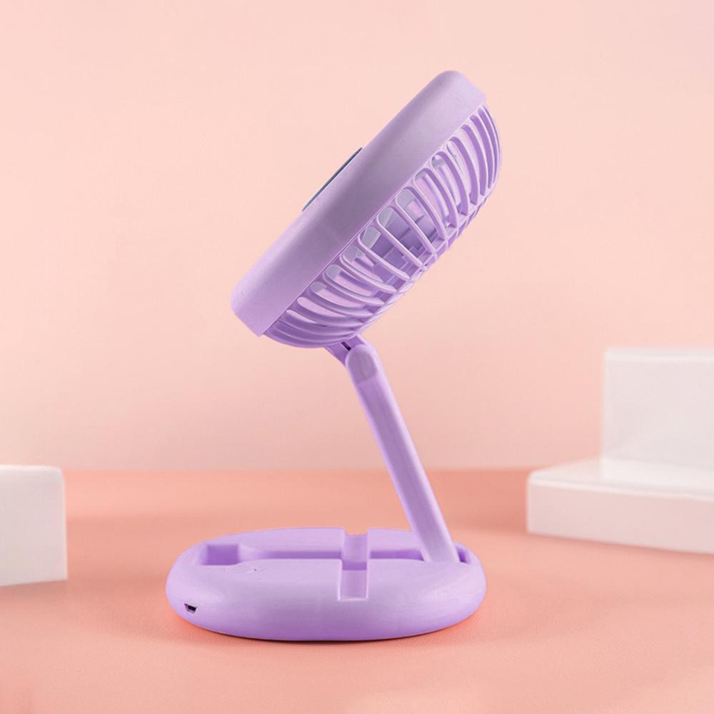 Вентилятор портативний настільний на акумуляторі 400 мАг USB 2 режими тримач для телефону Бузковий (27432467) - фото 3 Вентилятор портативний настільний на акумуляторі 400 мАг USB 2 режими тримач для телефону Бузковий (27432467) - фото 3