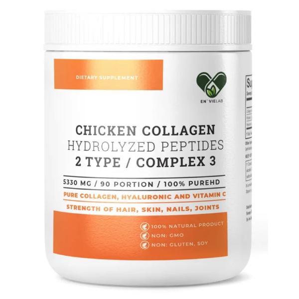 Коллаген Envie Lab Chicken Collagen Complex 3 Type 2 480 г 90 порций Pure (000022289)