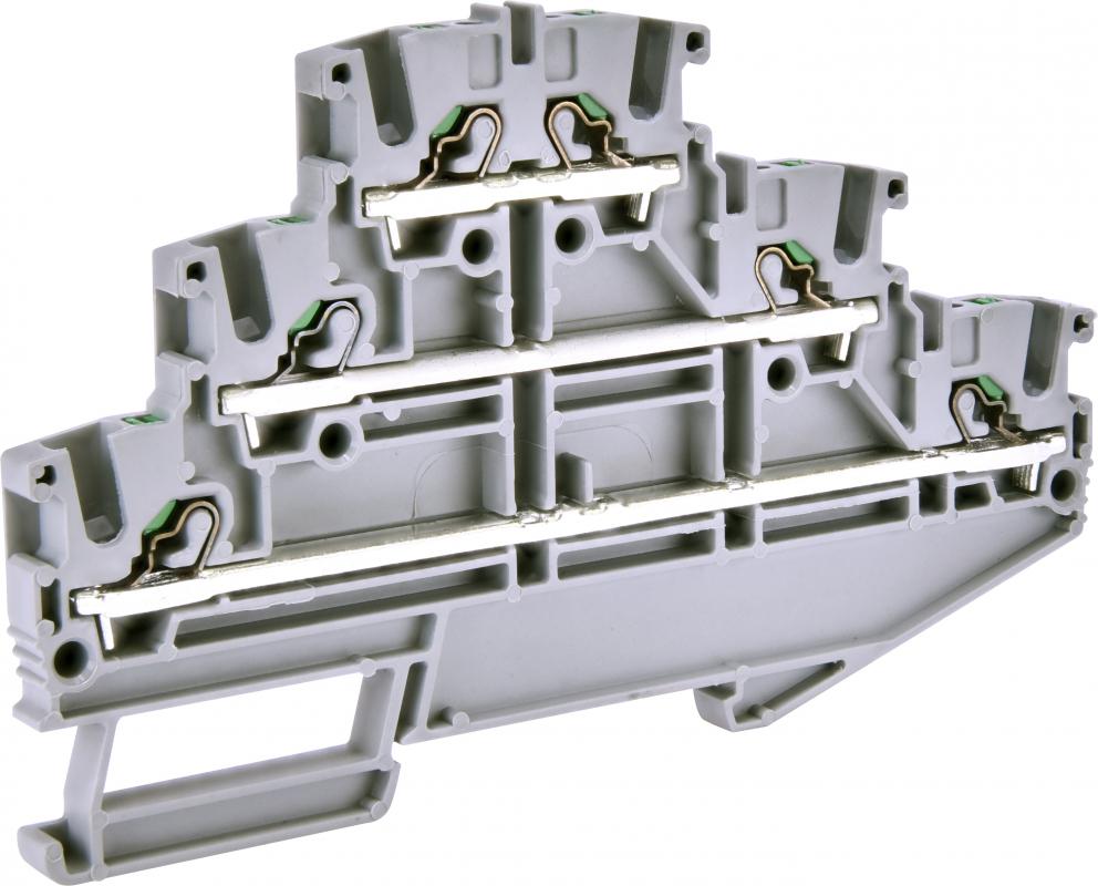 Клема пружинна/набірна ETI ESH-EFT.2 трирівнева push-in 22А 2,5 мм2 х 106,2х5,2х68,4 мм Сірий (3903271)