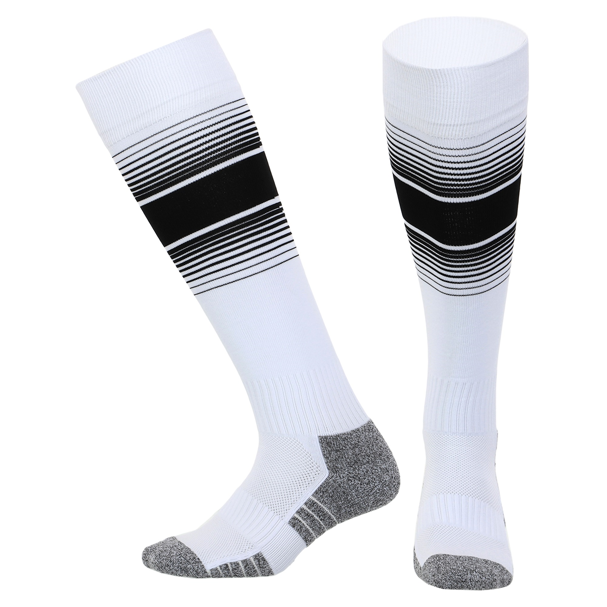 Гетры футбольные укрепленная стопа р. 39-44 Бело-черный (208-651-0501)