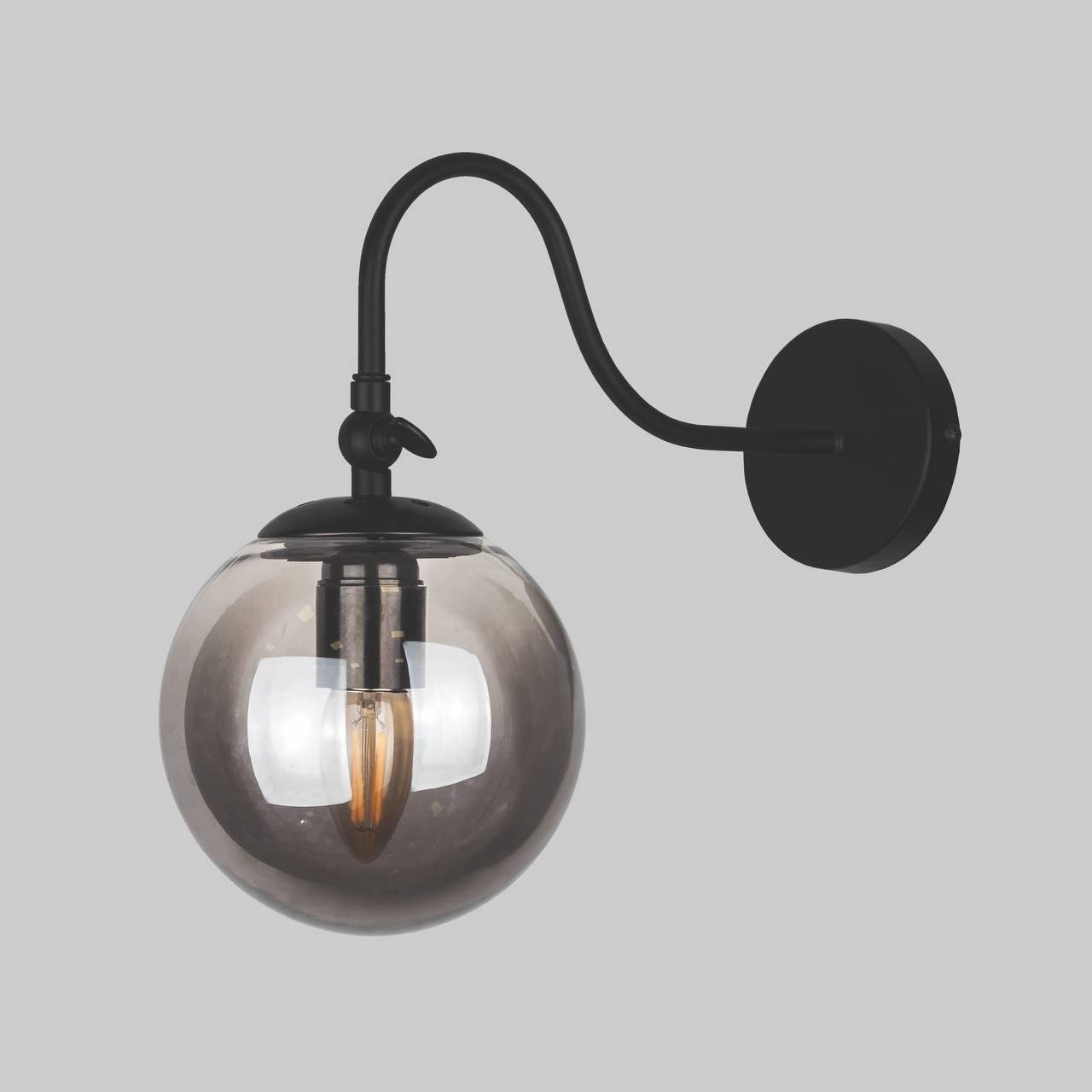 Бра стеклянное модерн Шар Чeрный (56-WPR150F3-1 BK+BK)