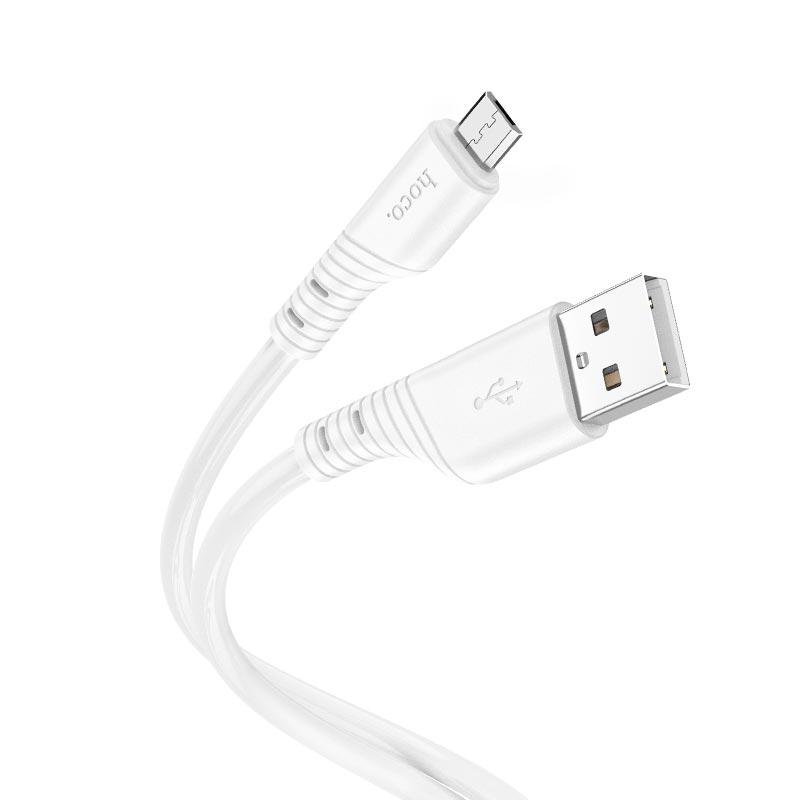 Кабель Hoco Micro USB Crystal color silicone charging data cable X97 2,4 A 1 м White (574140)