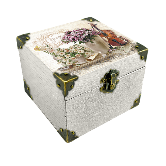 Шкатулка деревянная-эко Прованс Прованс Скрипка 10х10 см Белый (пршк06бф10х10)