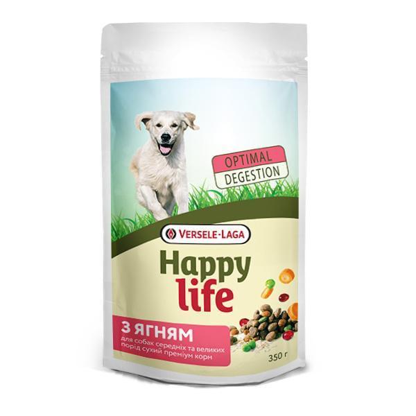 Корм сухой для взрослых собак Happy life with Lamb Premium Ягненок средних и крупных пород 350 г (975012)
