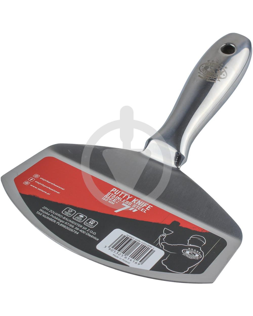 Шпатель Olejnik для набору суміші із відра нержавіюча сталь 160 мм (7d076f5f-cb28-11ee-80d9-be1fbb0e3944)