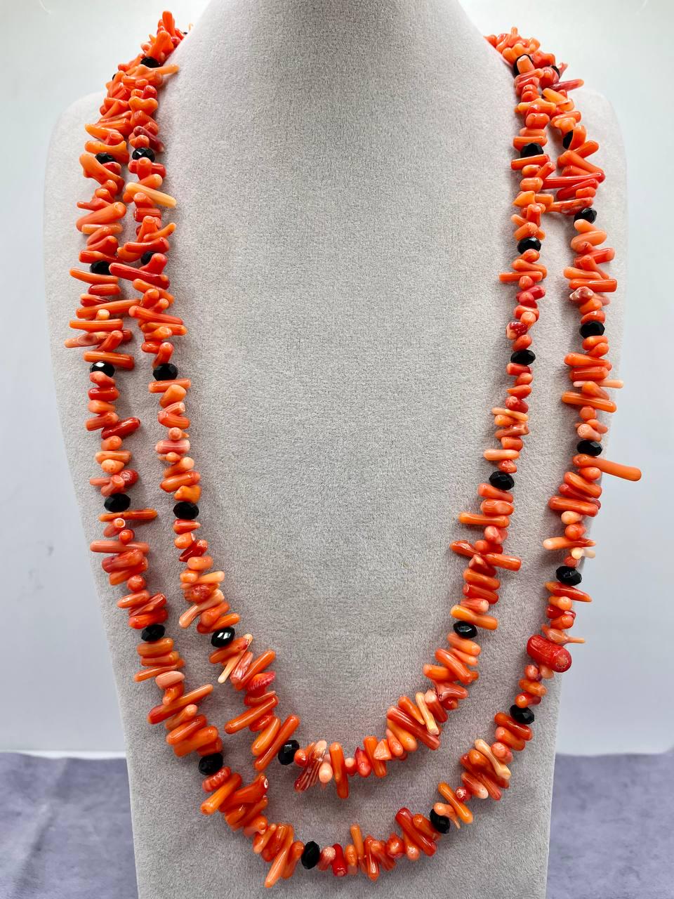 Намисто корал натуральний 120 см Червоний (9232)