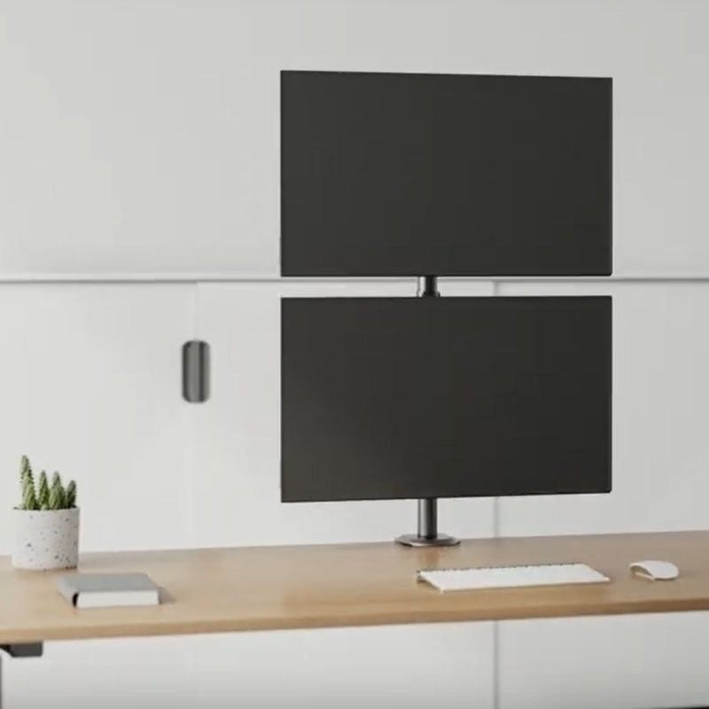 Кронштейн для монітора Brateck LDT66-C02V для двох моніторів 17-32" Чорний (22631558) - фото 2