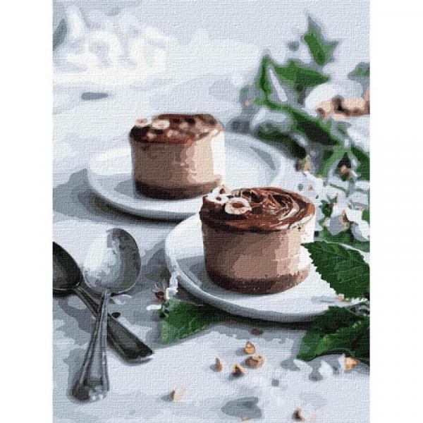 Картина по номерам Идейка Натюрморты Шоколадные пирожные 30х40 см в термопакете (КНО5604-mt)