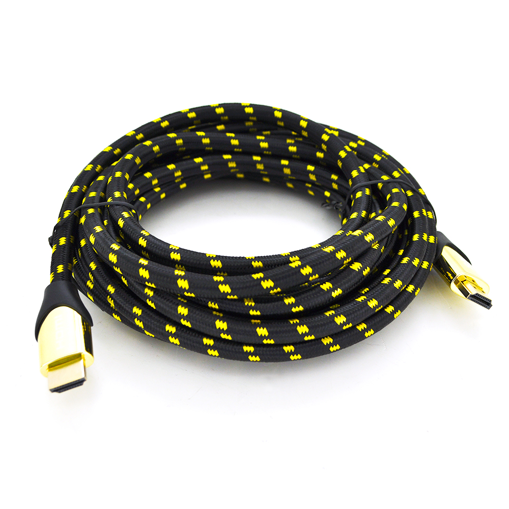 Кабель HDMI Ritar PL-HD207 8K 4K 3 м v2,1 OD-6,3 мм с фильтром оплетка Black/Gold (YUT_V2877)