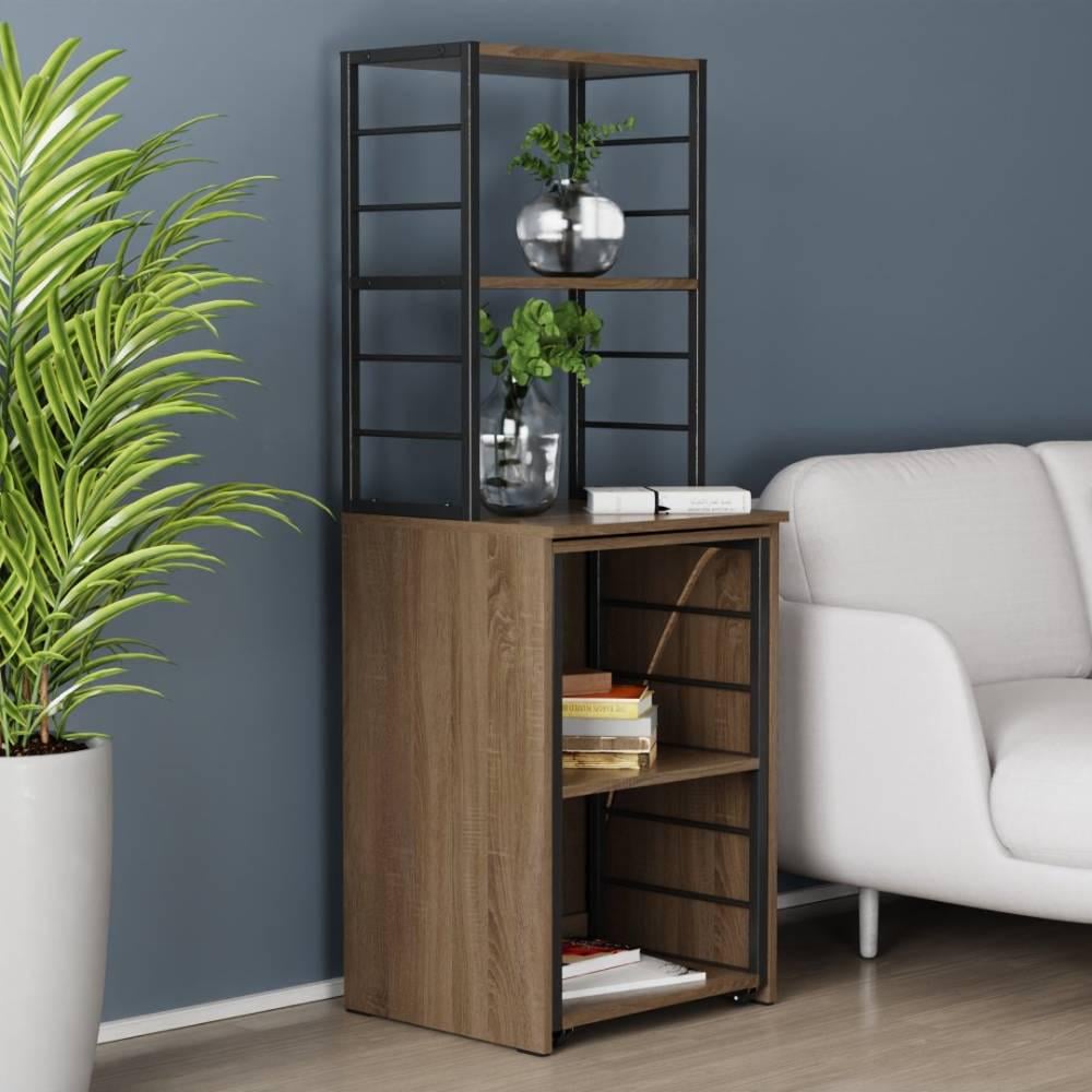 Стіл-тумба трансформер Ferrum-decor Смарт 3/1 з етажеркою метал/ДСП 16 мм 1430x1450x500 мм Чорний/Дуб Сонома Трюфель (FRD-105113) - фото 10 Стіл-тумба трансформер Ferrum-decor Смарт 3/1 з етажеркою метал/ДСП 16 мм 1430x1450x500 мм Чорний/Дуб Сонома Трюфель (FRD-105113) - фото 10