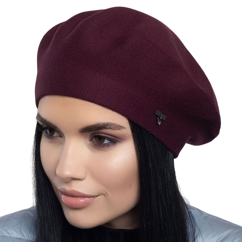 Берет женский Leks Клеопатра двойной шерстяной Бордовый (129045)