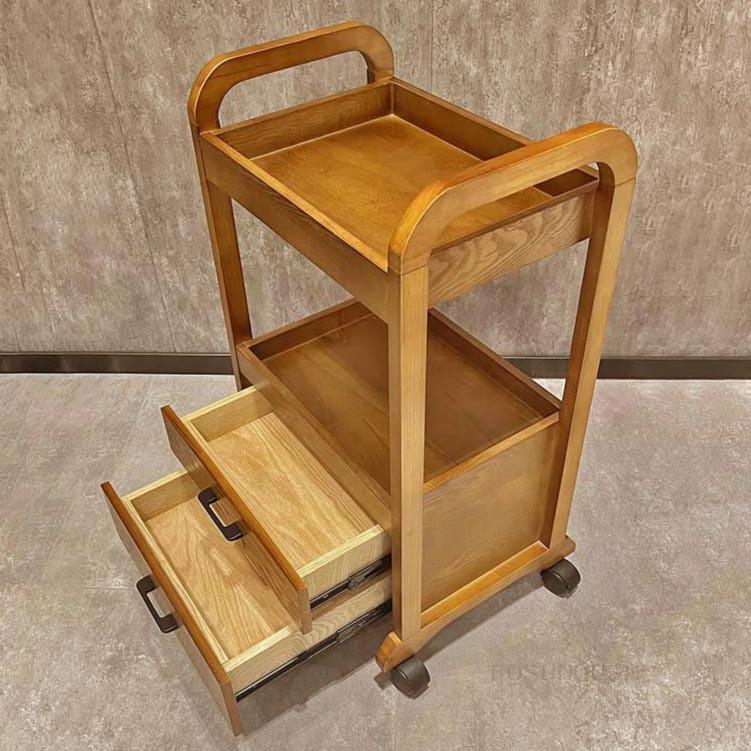 Этажерка для ванной из дерева на колесиках Линтеро Охра (АБТ-002604)