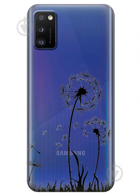 Прозрачный силиконовый чехол iSwag для Samsung Galaxy A41 с рисунком - Одуванчики (KS3121)