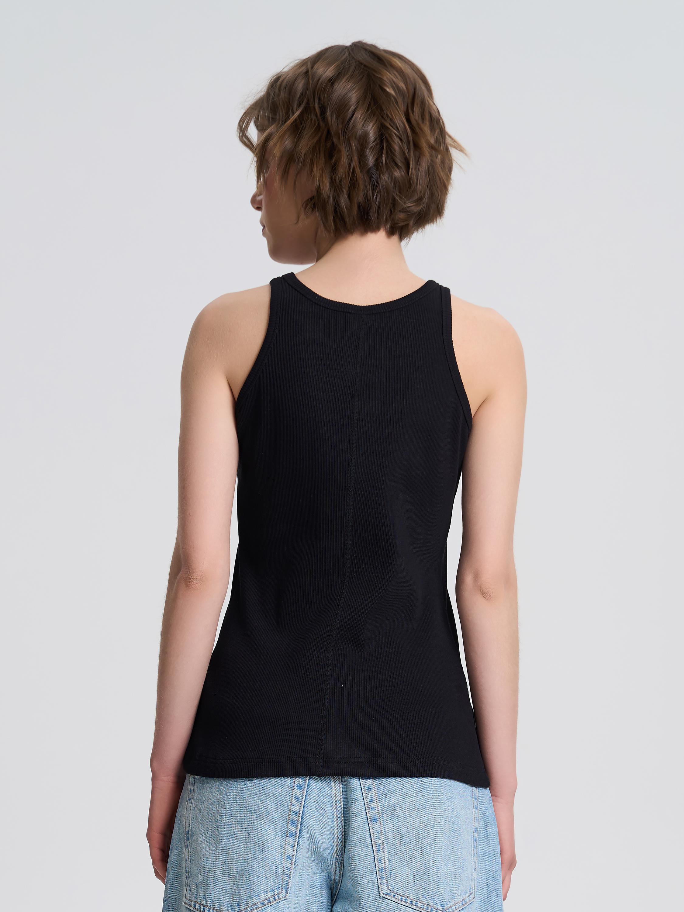 Майка женская в рубчик ROZA 240602 XL Черный (4824005715204) - фото 3