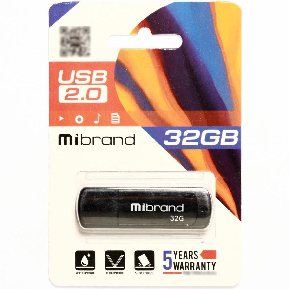 Flash Mibrand USB 2.0 Grizzly 32Gb Black (29caa1-15485) - фото 2