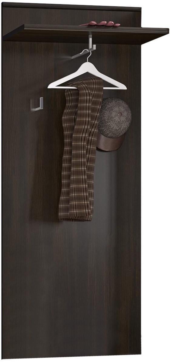 Вішак настінний Мебель-Сервіс Тріо з гачками для одягу та полицею Венге темний (26919414) Вішак настінний Мебель-Сервіс Тріо з гачками для одягу та полицею Венге темний (26919414)