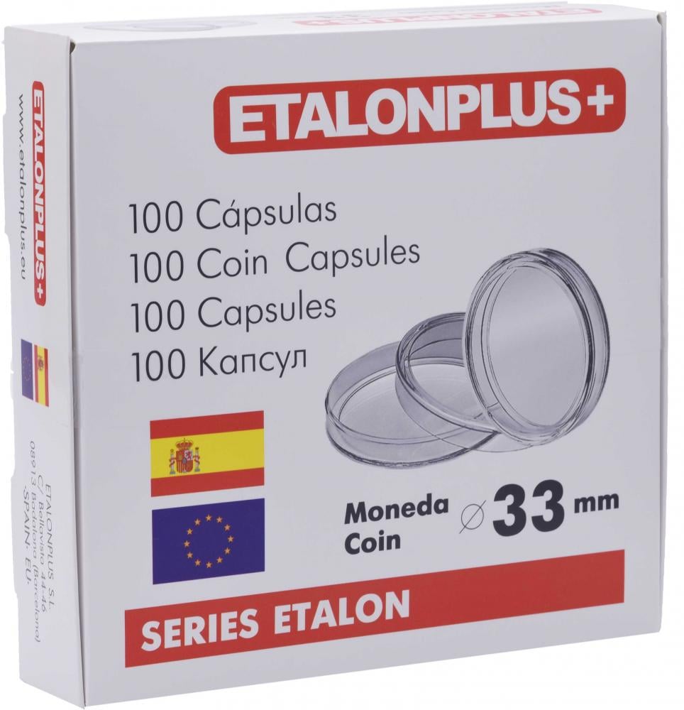 Капсулы Etalonplus для монет 33 мм 100 шт. (А13862)