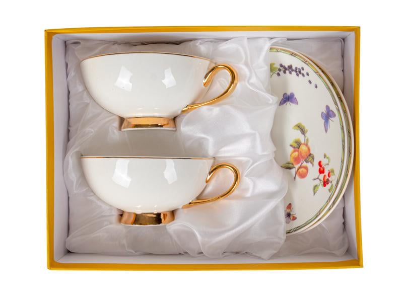 Набір чайних чашок порцелянових з блюдцем Lefard Холодне літо на 2 персони 200 мл (975-070) - фото 2 Набір чайних чашок порцелянових з блюдцем Lefard Холодне літо на 2 персони 200 мл (975-070) - фото 2