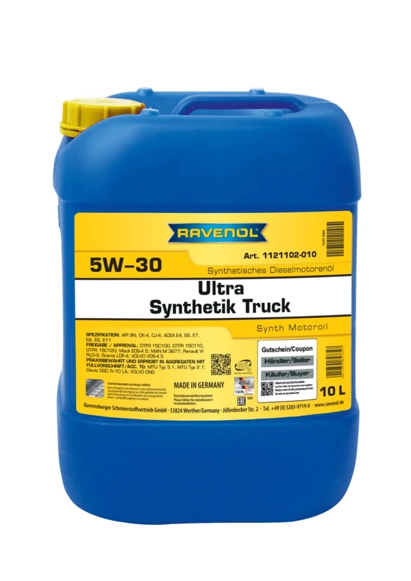 Моторна олива RAVENOL Ultra Synthetik Truck 5W-30 синтетика 10 л (1121102-010) Моторна олива RAVENOL Ultra Synthetik Truck 5W-30 синтетика 10 л (1121102-010)