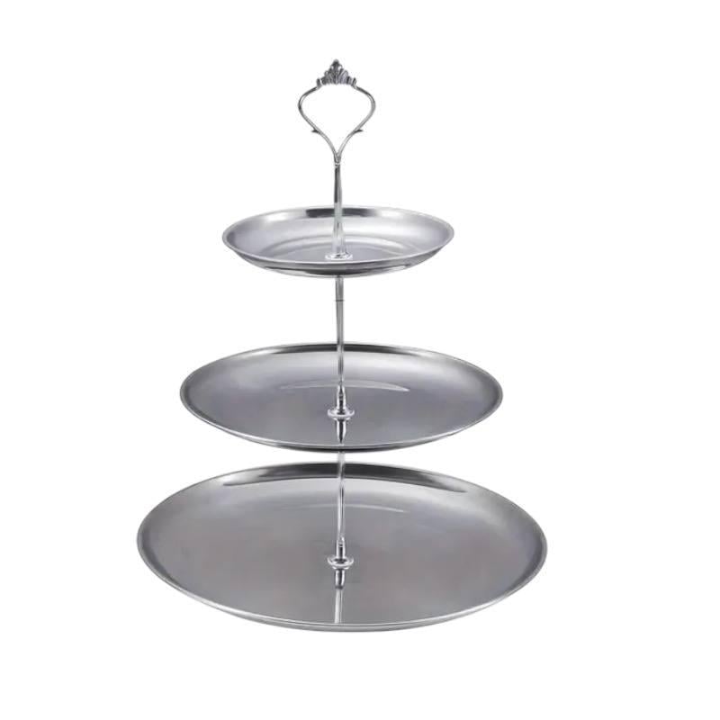 Підставка для святкового сервірування 3-ярусна Срібний (2435997344)