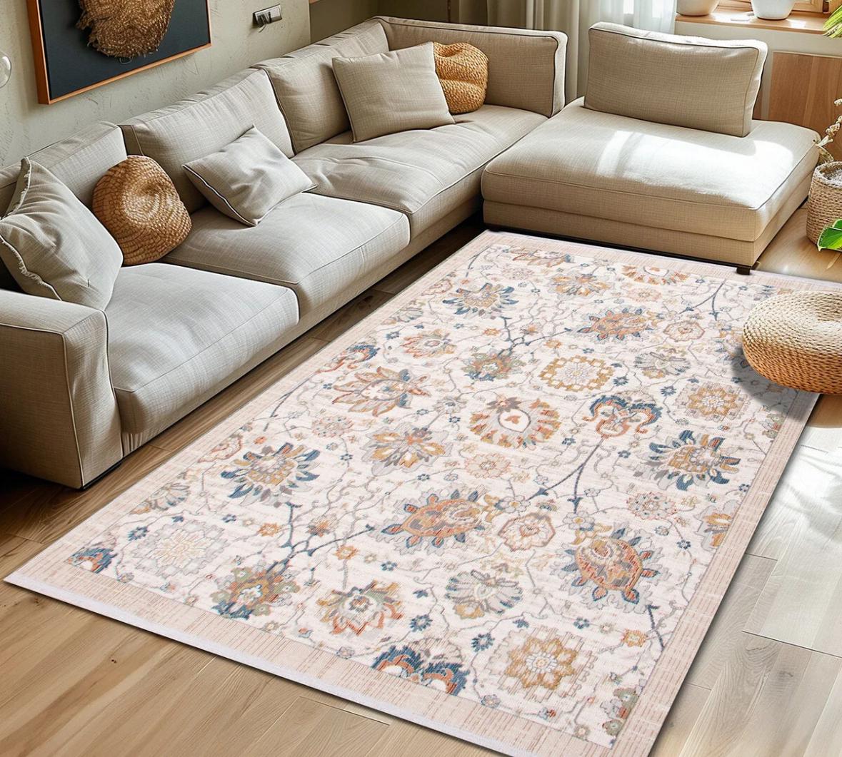 Ковер с низким ворсом Shana Authentic 120x180 см Бежевый/Разноцветный