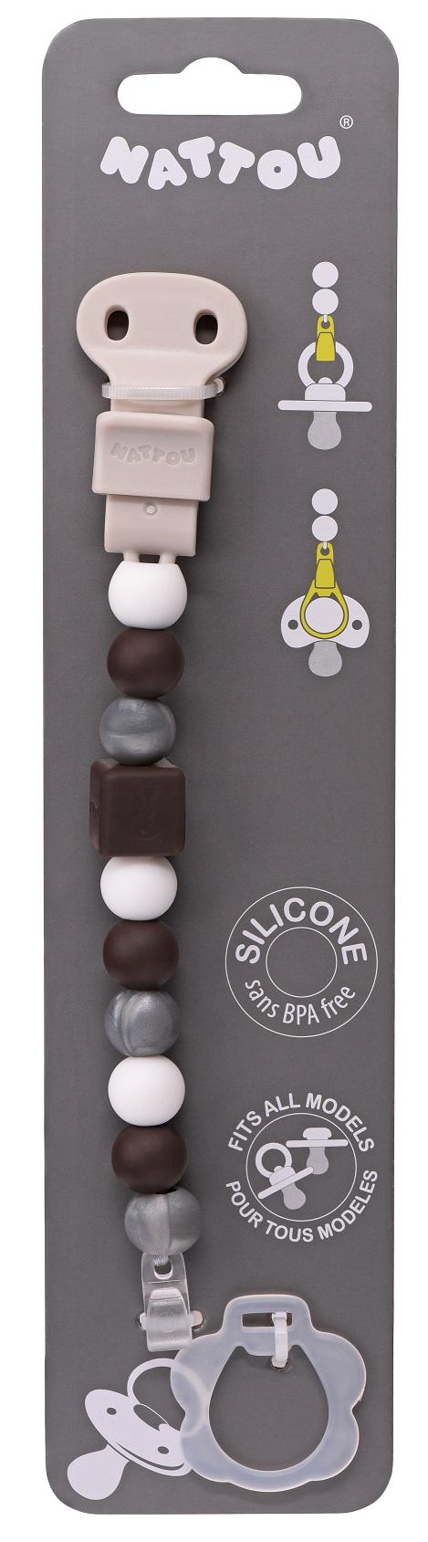 Держатель для пустышки Nattou из силикона 23 см Коричневый (878579) - фото 5 Держатель для пустышки Nattou из силикона 23 см Коричневый (878579) - фото 5